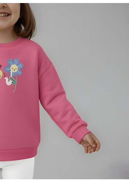 Kız Çocuk Çiçek Baskılı Sweatshirt indirimleri