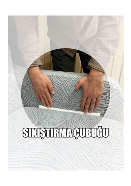 Koltuk Örtüsü Giydirmeli 3+3+1+1 Jakar Likralı Krem indirimleri