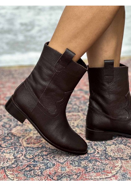 Sleipnir Deri Kadın Acı Kahve Kovboy Bot