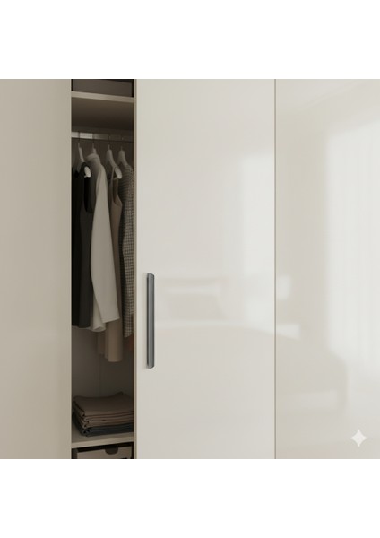 Kanal Kulp Füme Kanallı Çizgili 224 mm 24 cm Metal Mobilya Çekmece Dolap Kapak Kulpu Modern Kulplar modelleri