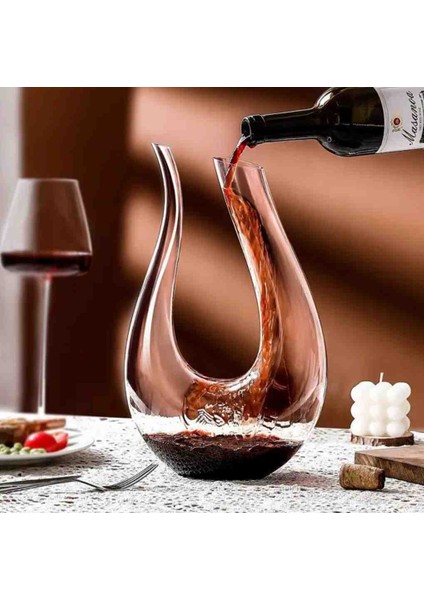 Şarap Sürahisi 1200ML Kaliteli Kristal Camdan Yapılmış U Şekli ve Keman Gibi Tasarımlı fiyatları
