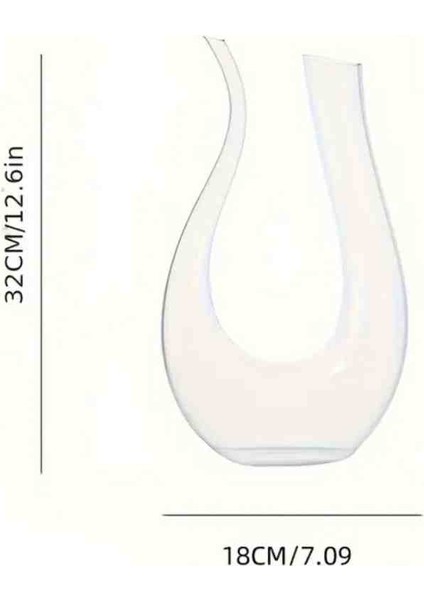 Şarap Sürahisi 1200ML Kaliteli Kristal Camdan Yapılmış U Şekli ve Keman Gibi Tasarımlı fırsatları