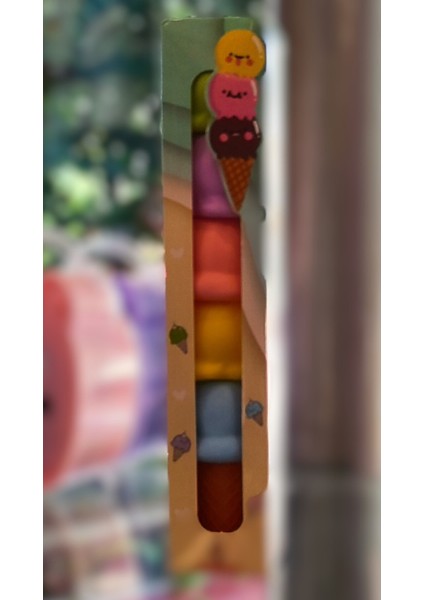 Dondurma Model Fosforlu Kalem 5 Renk Bir Arada (1 Adet )