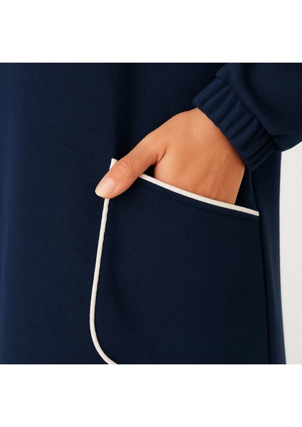 Tesettür Beyaz Biyeli Kapüşonlu Takım indirimleri