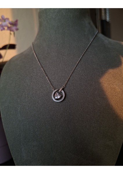 925 Ayar Gümüş Kalpli Zirkon Taş Model Genç/yetişkin Kadın Kolyesi modelleri