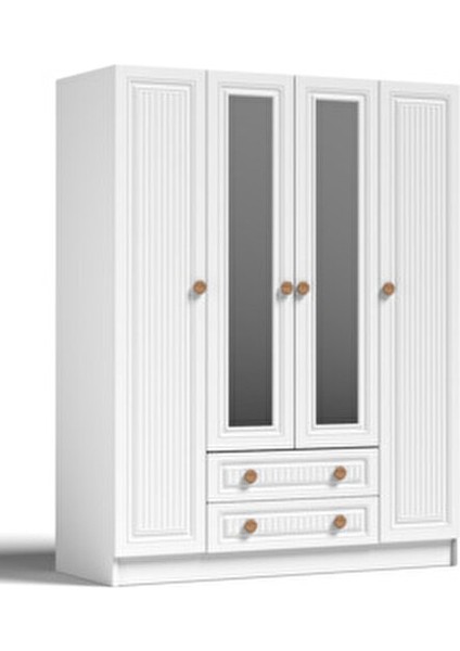 Bohem 4 Kapak 2 Çekmece Aynalı Gardırop Mdf Kapak indirimleri