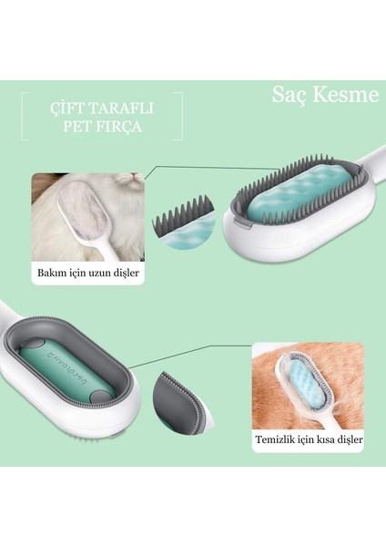 Çift Taraflı Kedi Köpek Tarağı Masaj Etkili Buharlı Kedi Fırçası Su Hazneli Tüy Toplayacı Tarak modelleri