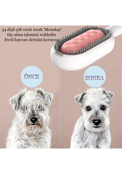 Çift Taraflı Kedi Köpek Tarağı Masaj Etkili Buharlı Kedi Fırçası Su Hazneli Tüy Toplayacı Tarak indirimleri