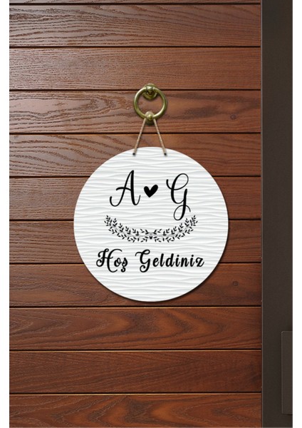 Kapı Süsü …hoş Geldiniz Yazılı Ahşap Baskı Kişiye Özel Tasarım