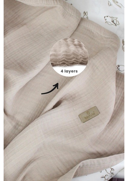 Müslin Battaniye 120X120 cm 70101 Bej modelleri