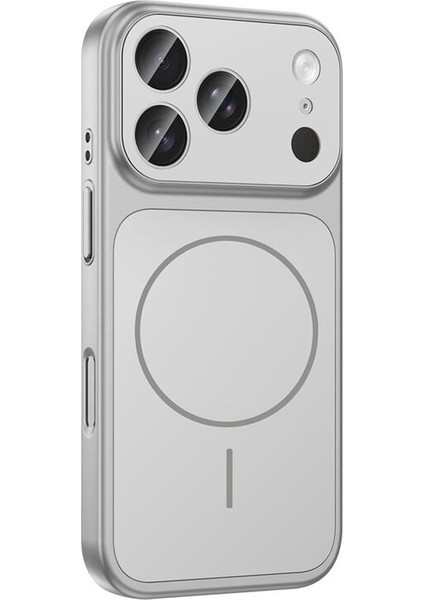 Apple iPhone 17 Pro Uyumlu Kılıf Zebana Titanmag Colorshield Kılıf (Kablosuz Şarj) Gümüş fiyatları