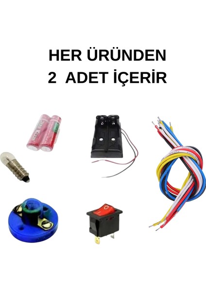 2'li Set Paralel Basit Elektrik Devresi Deney Seti Eğitici Okul Seti Temel Malzemeler