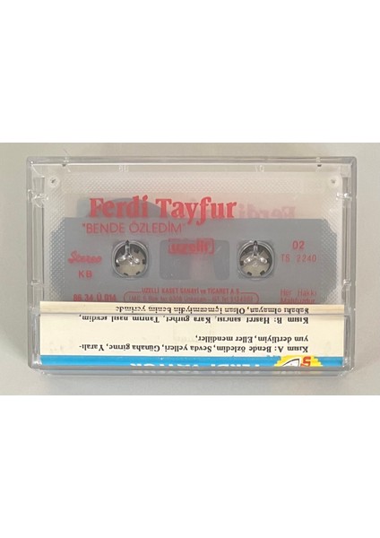 Ferdi Tayfur Bende Özledim Kaset (Orijinal Dönem Baskı Kaset) fiyatları