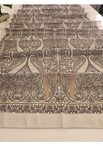 Etnik Desenli Gri ve Bej Tonlarında Soft Şal fiyatları
