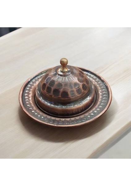 Bakır Lokumluk 7 cm Kahve Yanı Lokumluk Bakır Şekerlik Mini Boy Çekiç Dövmeli Lokumluk fiyatları