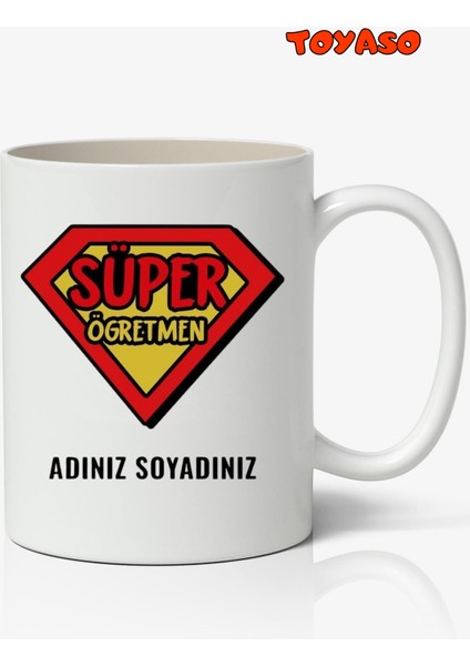 Kişiye Özel Süper Öğretmen 24 Kasım Temalı Beyaz Kupa Bardak Öğretmene Hediye Öğretmenler Günü