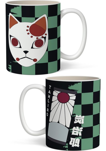 Demon Slayer Tanjiro Kamado Anime Iblis Keser Temalı Beyaz Kupa Bardak Sevgiliye Arkadaşa Hediye