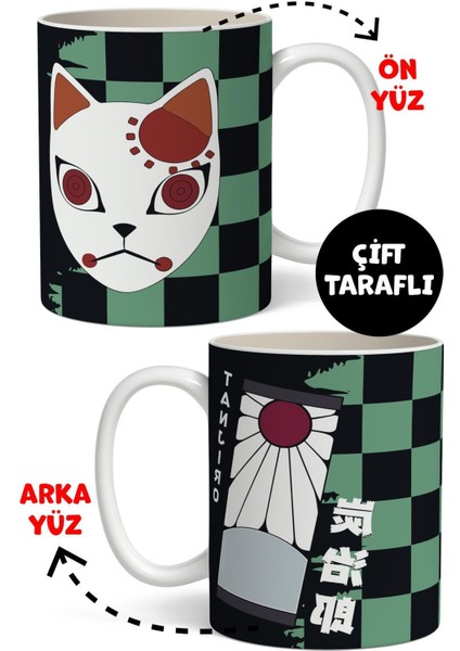 Demon Slayer Tanjiro Kamado Anime Iblis Keser Temalı Beyaz Kupa Bardak Sevgiliye Arkadaşa Hediye fiyatları