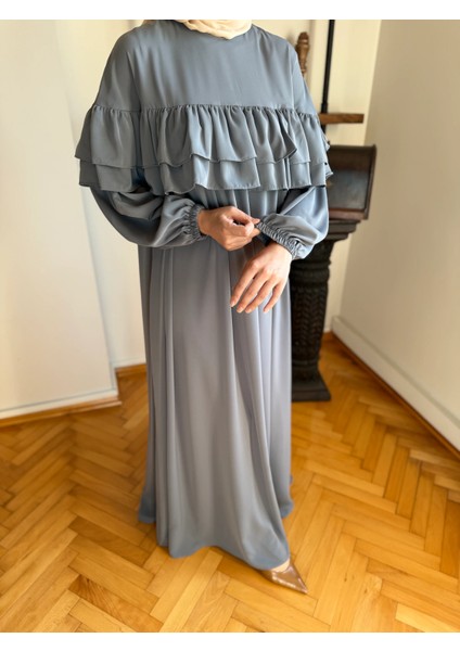 Çift Fırfırlı Robalı Elbise 5068 indirimleri