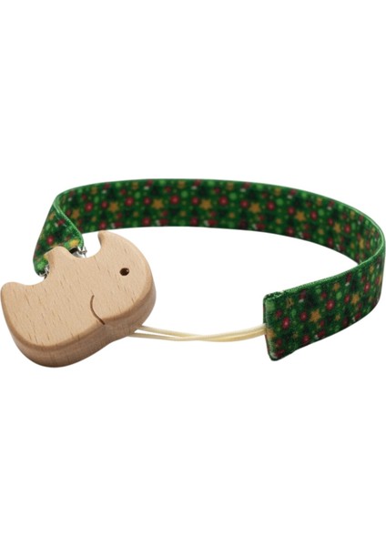 Fitifitibebe Yılbaşı Konsept Emzik Zinciri - Emzik Askısı Ahşap Uçlu Emzik Zinciri Emzik Tutucu