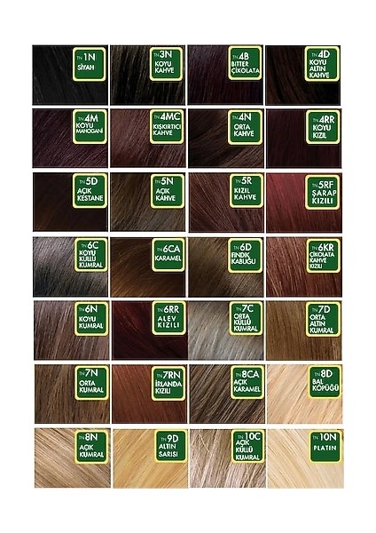 Organic Natural Colors 4 Adet & 2n Çok Koyu Kahve Saç Boyası modelleri