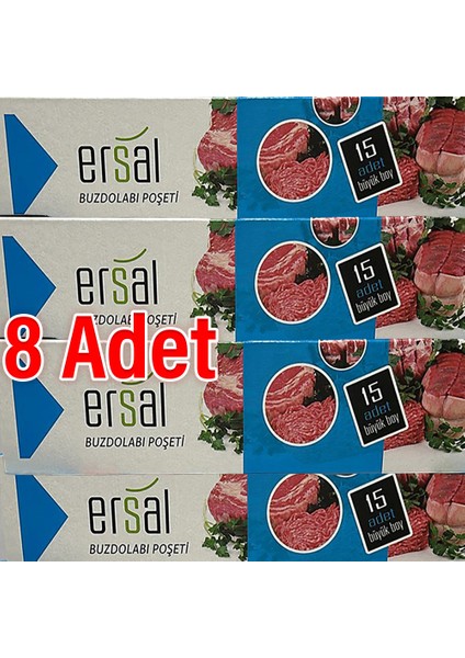 x 8 Paket Buzdolabı Poşeti Büyük Boy ( 15 Adet )