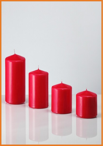 Blok Mum 4 Adet Kokusuz Silindir Romantik Ortam Aydınlatma 12 - 40 Saat Yanma Süresi Kırmızı fırsatları