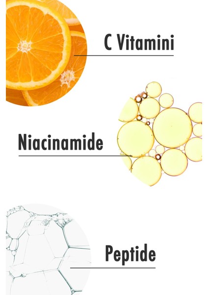 C Vitamini ve Peptid Aydınlatıcı Cilt Bakım Serumu 30 ml modelleri