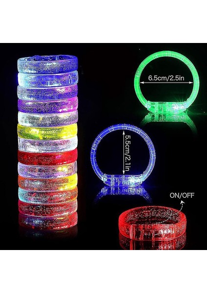 LED Işıklı Pilli Işıklı Rengarenk Kalın Bileklik Işıklı Bilezik Karışık Renk 1 Adet (4172) fırsatları