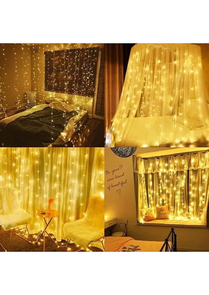 3x3 Metre Sarı Işıklı Perde LED fırsatları