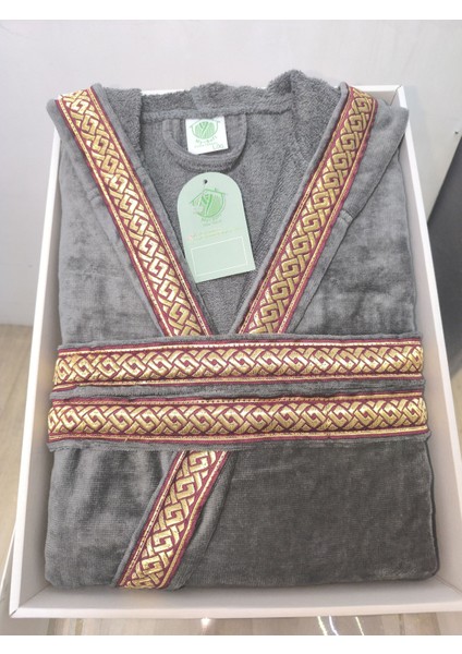 Bornoz Özel Tasarım Kadife Kapüşonlu %100 Pamuk Kutulu fırsatları