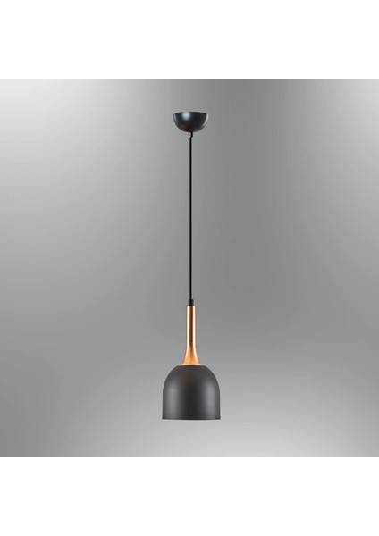 Modern Siyah Tekli Metal Sarkıt Avize