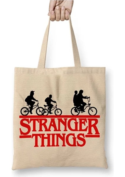 Stranger Things Bez Çanta Uzun Saplı Alışveriş Çantası Plaj Çantası