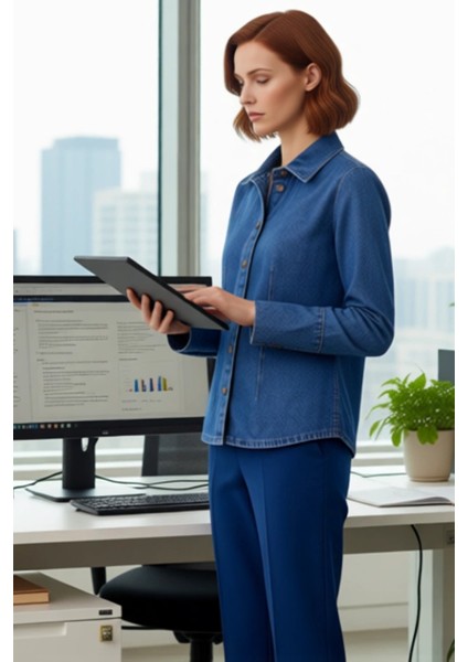 Kadın Denim Gömlek Manşet Detayları Ile Şık Görünümünüz Tamamlayıcı Parça Fonksiyonel Spor fiyatları