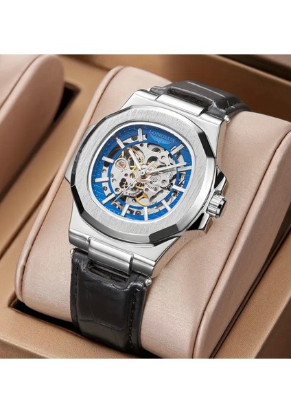 Lüks Erkek Mekanik - Otomatik Su Geçirmez Deri Kol Saati