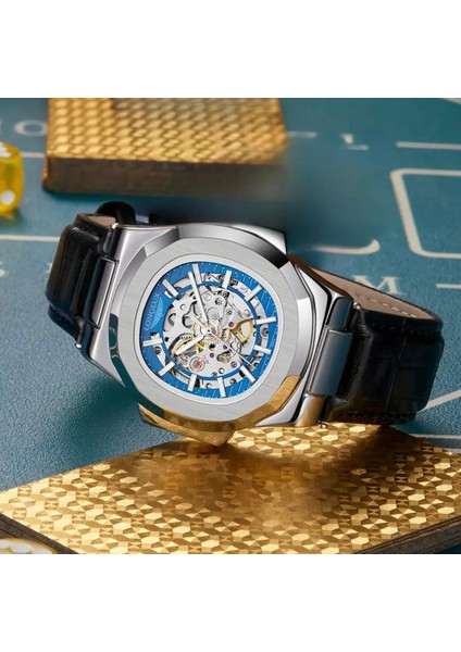 Lüks Erkek Mekanik - Otomatik Su Geçirmez Deri Kol Saati fiyatları