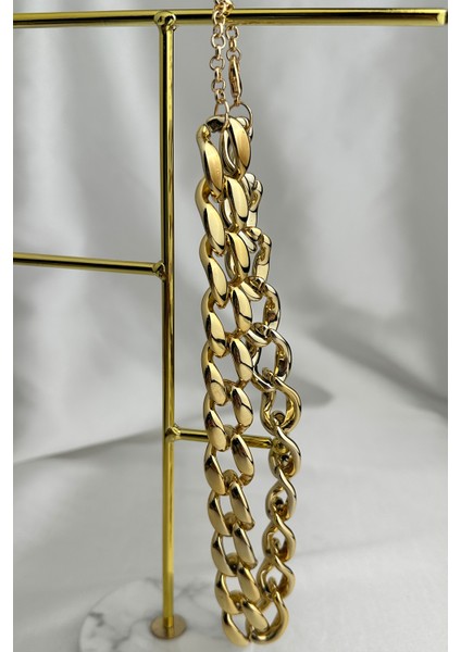 Kalın Zincir Model Altın Renk Kolye (40CM) fırsatları