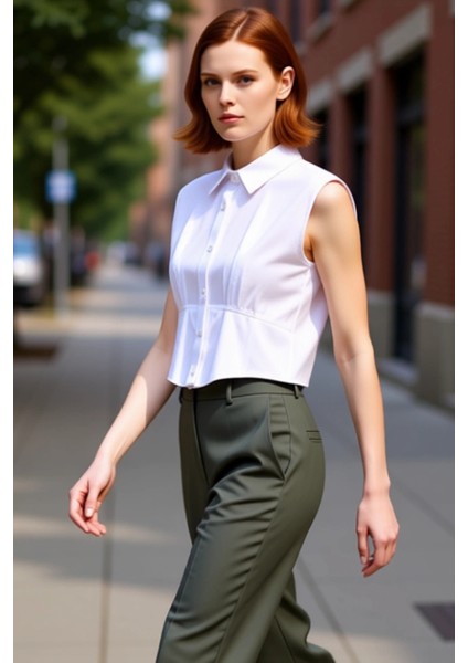 Kadın Crop Kesim Kolsuz Gömlek Modern ve Yaz Konforunu Birleştiriyor Fonksiyonel Dayanıklı