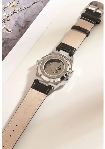 Lüks Erkek Mekanik - Otomatik Su Geçirmez Deri Kol Saati fırsatları