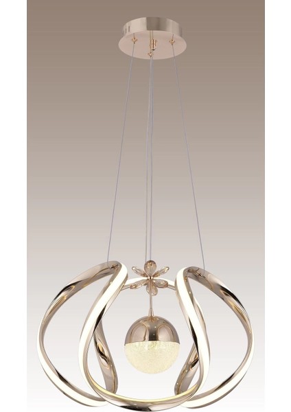 Nilüfer 3 Renk Gold ( Sarı Beyaz ve Gün Işığı ) Luxury LED Kristal Taşlı Avize fiyatları