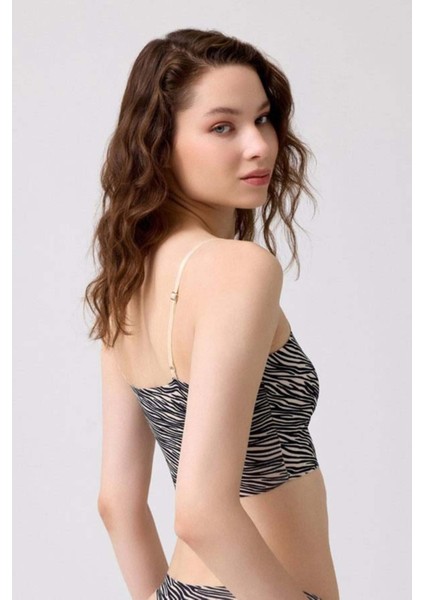 Desenli Lazer Kesim Ayarlanabilir Ince Askılı Crop fiyatları