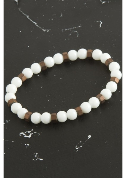 Sedef & Hematit Doğaltaş Bileklik