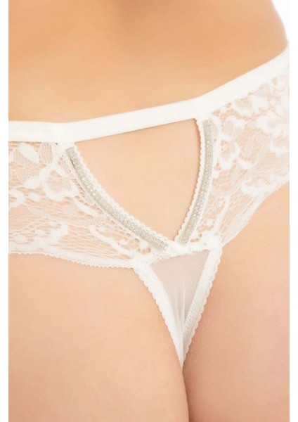 Transparan Tüllü Dantel ve Taş Detaylı Büyük Beden modelleri