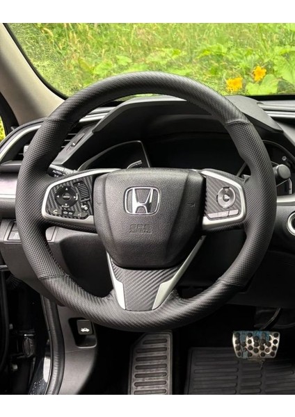 Honda Civic Fc5 Araca Özel Direksiyon Kılıfı Açıklamamızı Okuyunuz! ( Karbon Nokta Siyah Ip )