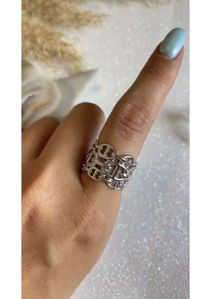 Rodyum Kaplama Ithal Yüksek Kalite Üretim 3'lü 3lü Görünümlü Özel Tasarım 925 Ayar Gümüş Yüzük fiyatları