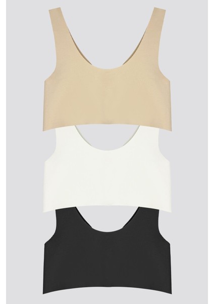 Dikişsiz Lazer Kesim Sütyen Çıkarılabilir Pedli Kadın Hayalet Sütyen - 3'lü Paket fiyatları