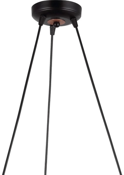 Serta 3'lü Çemberli Siyah Bakır Avize fırsatları