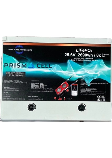 25.6 105A 105 Amper Lifepo4 Akü Abs Kasa (24V 100 Amper Lityum Batarya) Solar Akü