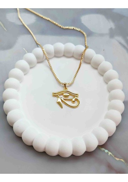 Eye Of Horus Altın Kaplama Özel Tasarım Kolye - Koruma ve Güç Simgesi fiyatları
