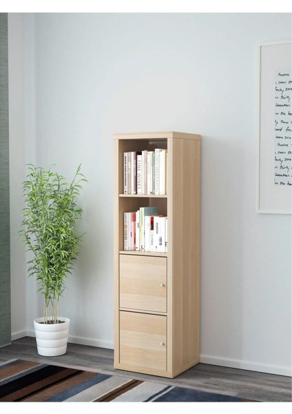 Kallax Açık Raf Ünitesi Ağartılmış Meşe Görünümlü 42 x 147 cm Kapaklı modelleri